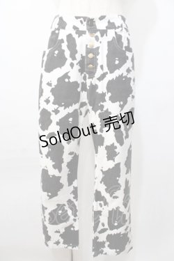 画像1: WC / 牛柄デザインパンツ F 白×黒 Y-25-09-11-109-PU-PA-SZ-ZY