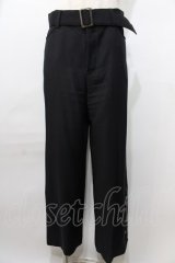 Moi-meme-Moitie / パイピングワイドパンツ 9号 ブラック Y-25-09-11-114-MO-PA-SZ-ZY