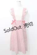 Nile Perch / ギンガム吊りジャンパースカート  赤 Y-25-09-11-017-LO-SK-SZ-ZT107