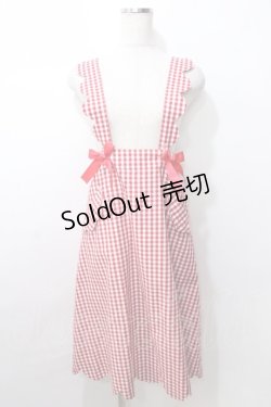 画像1: Nile Perch / ギンガム吊りジャンパースカート  赤 Y-25-09-11-017-LO-SK-SZ-ZT107