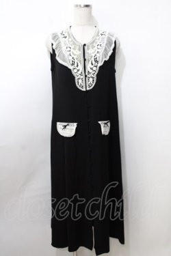 画像1: SERAPHIM / モチーフレースのジャンパースカート  黒 Y-25-09-11-022-LO-OP-SZ-ZY
