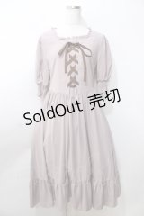 m petit by misako / AMレースアップワンピース L 中桃 Y-25-09-11-025-LO-OP-SZ-ZT105