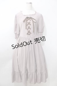 m petit by misako / AMレースアップワンピース L 中桃 Y-25-09-11-025-LO-OP-SZ-ZT105