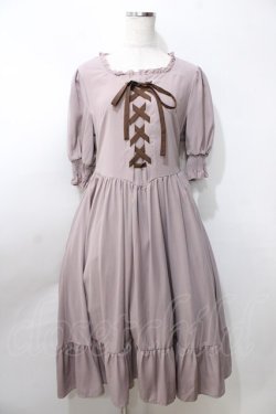画像1: m petit by misako / AMレースアップワンピース L 中桃 Y-25-09-11-025-LO-OP-SZ-ZT0926D