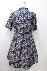 画像2: 【SALE】merry jenny / フラワー総柄シャツワンピース  紺 Y-25-09-11-028-LO-OP-SZ-ZT064 (2)