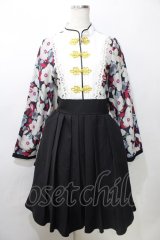 Favorite / チャイナブラウス×袴の和中華折衷袴スカートドッキングワンピース  黒 Y-25-09-11-030-LO-OP-SZ-ZY