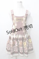 MAM MAXICIMAM / 黒猫アリスのマジカルダイヤ柄の不思議なふしぎな懐中時計サロペット  ブラウン Y-25-09-11-033-LO-OP-SZ-ZY