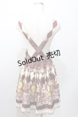 画像2: MAM MAXICIMAM / 黒猫アリスのマジカルダイヤ柄の不思議なふしぎな懐中時計サロペット  ブラウン Y-25-09-11-033-LO-OP-SZ-ZY