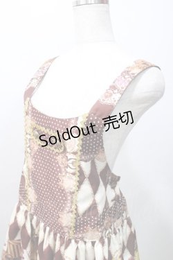 画像3: MAM MAXICIMAM / 黒猫アリスのマジカルダイヤ柄の不思議なふしぎな懐中時計サロペット  ブラウン Y-25-09-11-033-LO-OP-SZ-ZY