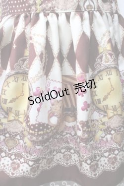 画像4: MAM MAXICIMAM / 黒猫アリスのマジカルダイヤ柄の不思議なふしぎな懐中時計サロペット  ブラウン Y-25-09-11-033-LO-OP-SZ-ZY