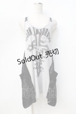 画像1: GHOST of HARLEM / プリントロングタンクトップ  グレー Y-25-09-13-028-GL-TO-SZ-ZY