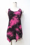 画像1: 【SALE】GLAD NEWS / ムラ染めイレギュラータンクトップ F ピンク×黒 Y-25-09-13-030-GL-TO-SZ-ZT204 (1)