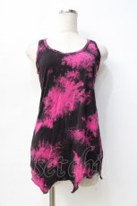 画像1: 【SALE】GLAD NEWS / ムラ染めイレギュラータンクトップ F ピンク×黒 Y-25-09-13-030-GL-TO-SZ-ZT204 (1)