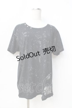 画像1: 【SALE】SEX POT ReVeNGe / 飛沫ptスリムカットソー  黒 Y-25-09-13-031-SP-TO-SZ-ZT081