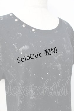 画像4: 【SALE】SEX POT ReVeNGe / 飛沫ptスリムカットソー  黒 Y-25-09-13-031-SP-TO-SZ-ZT081