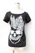 GLAD NEWS / スカルpt Tシャツ R 黒 Y-25-09-13-032-GL-TO-SZ-ZY