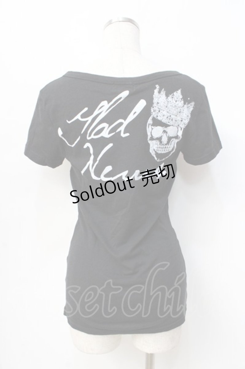 画像2: 【SALE】GLAD NEWS / スカルpt Tシャツ R 黒 Y-25-09-13-032-GL-TO-SZ-ZT081 (2)