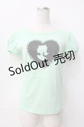 MILK / シルエットパフトップス  メロン×ブラックプリント Y-25-09-13-035-ML-TO-SZ-ZY