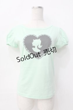 画像1: MILK / シルエットパフトップス  メロン×ブラックプリント Y-25-09-13-035-ML-TO-SZ-ZY