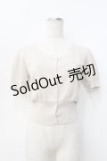 Emily Temple cute / ハートロゴ刺繍 ラメニットパフカーディガン  ベージュ Y-25-09-13-039-ET-TO-SZ-ZT512