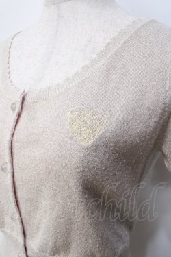 画像4: Emily Temple cute / ハートロゴ刺繍 ラメニットパフカーディガン  ベージュ Y-25-09-13-039-ET-TO-SZ-ZT512