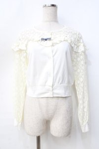 Shirley Temple / ビスチェ切替レースカーディガン 150-160 アイボリー Y-25-09-13-041-ET-TO-SZ-ZT389