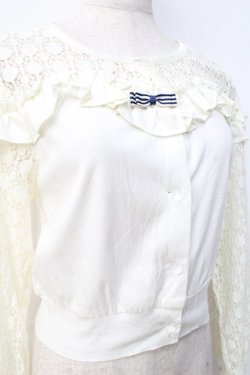 画像4: Shirley Temple / ビスチェ切替レースカーディガン 150-160 アイボリー Y-25-09-13-041-ET-TO-SZ-ZT389
