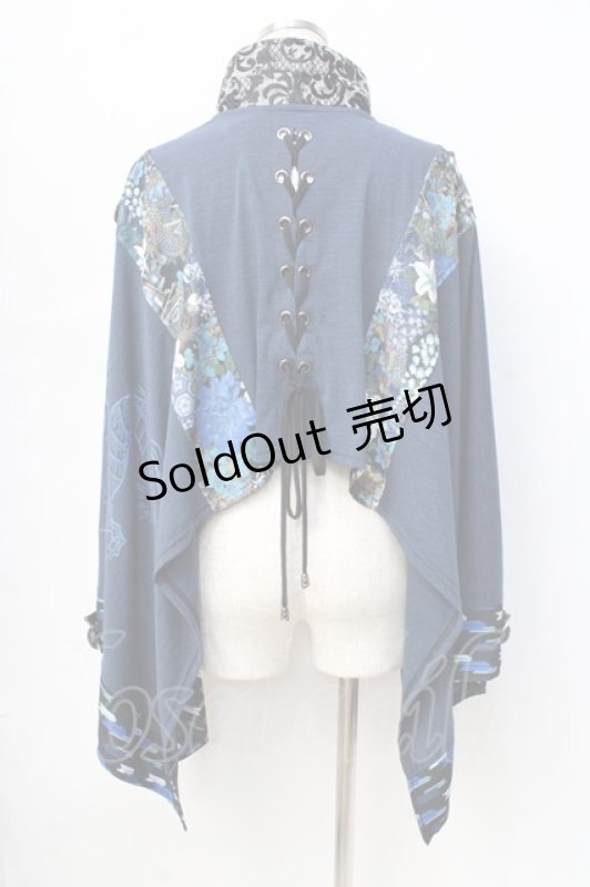 画像3: Qutie Frash / 和柄ポンチョ  ブルー Y-25-09-13-045-QU-JA-SZ-ZY (3)