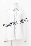 Sixh / オパール加工切替ロングブラウス  白 Y-25-09-13-006-HN-BL-SZ-ZY