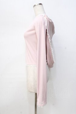 画像2: lilLilly / オフショルレースフーディトップス F ピンク Y-25-09-13-054-LO-TO-SZ-ZY