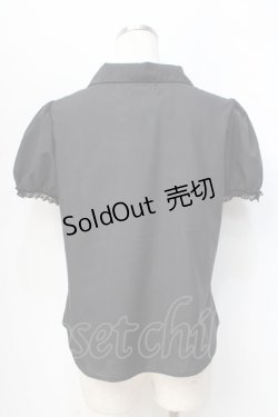 画像3: 【SALE】Melody BasKet /Melody刺繍半袖ブラウス - 黒 Y-25-09-13-059-LO-OP-AS-ZT326