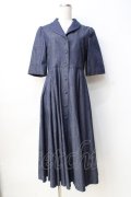 Perla nell' ostrica / ショールカラージャケットワンピース M インデイゴ Y-25-09-13-064-EL-OP-SZ-ZY