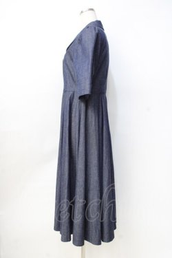 画像2: Perla nell' ostrica / ショールカラージャケットワンピース M インデイゴ Y-25-09-13-064-EL-OP-SZ-ZT016