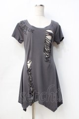 GHOST of HARLEM / ダメージロングカットソー F グレー Y-25-09-13-007-GL-TO-SZ-ZT233