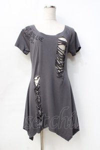 GHOST of HARLEM / ダメージロングカットソー F グレー Y-25-09-13-007-GL-TO-SZ-ZT233
