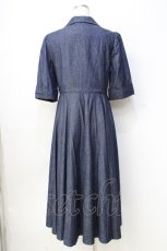 画像3: 【SALE】Perla nell' ostrica / 半袖ショールカラージャケットワンピース M インディゴ Y-25-09-13-065-EL-OP-SZ-ZT016 (3)
