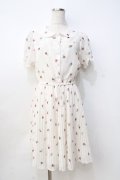 Ank Rouge / VintageRoseプリーツシフォンワンピース M アイボリー Y-25-09-13-066-CA-OP-SZ-ZY