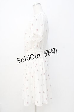 画像2: 【SALE】Ank Rouge / VintageRoseプリーツシフォンワンピース M アイボリー Y-25-09-13-066-CA-OP-SZ-ZT377