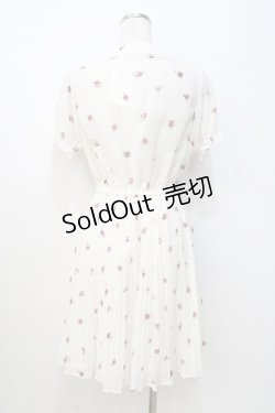 画像3: 【SALE】Ank Rouge / VintageRoseプリーツシフォンワンピース M アイボリー Y-25-09-13-066-CA-OP-SZ-ZT377