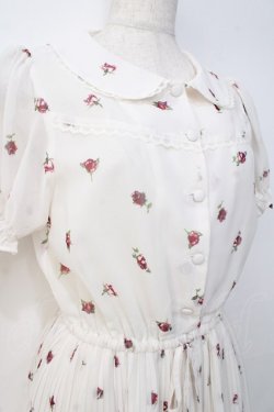 画像4: Ank Rouge / VintageRoseプリーツシフォンワンピース M アイボリー Y-25-09-13-066-CA-OP-SZ-ZT377
