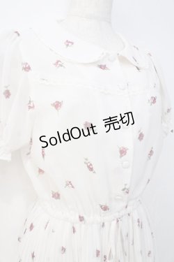 画像4: 【SALE】Ank Rouge / VintageRoseプリーツシフォンワンピース M アイボリー Y-25-09-13-066-CA-OP-SZ-ZT377