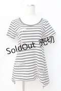 【SALE】GLAD NEWS / 安ピン付きダメージカットソー  白黒 Y-25-09-13-008-GL-TO-SZ-ZT083
