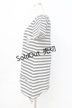 画像2: 【SALE】GLAD NEWS / 安ピン付きダメージカットソー  白黒 Y-25-09-13-008-GL-TO-SZ-ZT083