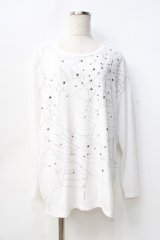 GHOST of HARLEM / 蜘蛛の巣プリントカットソー  白 Y-25-09-13-009-GL-TO-AS-ZY