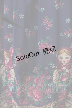 画像3: 【SALE】Jane Marple / マトリョーシカプリントジャンパースカート M 紺 Y-25-09-13-085-JM-OP-SZ-ZT326