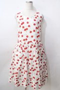 Jane Marple / Skipping cherries バックリボンドレス M ホワイト Y-25-09-13-089-JM-OP-SZ-ZY