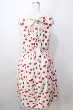 画像2: Jane Marple / Skipping cherries バックリボンドレス M ホワイト Y-25-09-13-089-JM-OP-SZ-ZY
