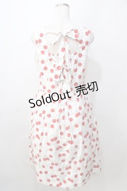 画像2: Jane Marple / Skipping cherries バックリボンドレス M ホワイト Y-25-09-13-089-JM-OP-SZ-ZY