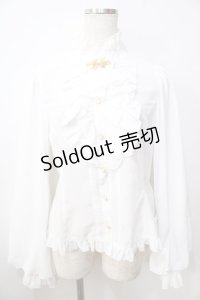 metamorphose / スタンドカラーairyフリルブラウス １ 白 Y-25-09-13-090-ME-BL-SZ-ZY