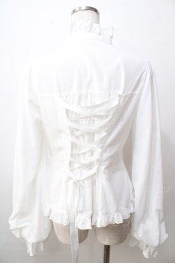 画像2: metamorphose / スタンドカラーairyフリルブラウス １ 白 Y-25-09-13-090-ME-BL-SZ-ZY